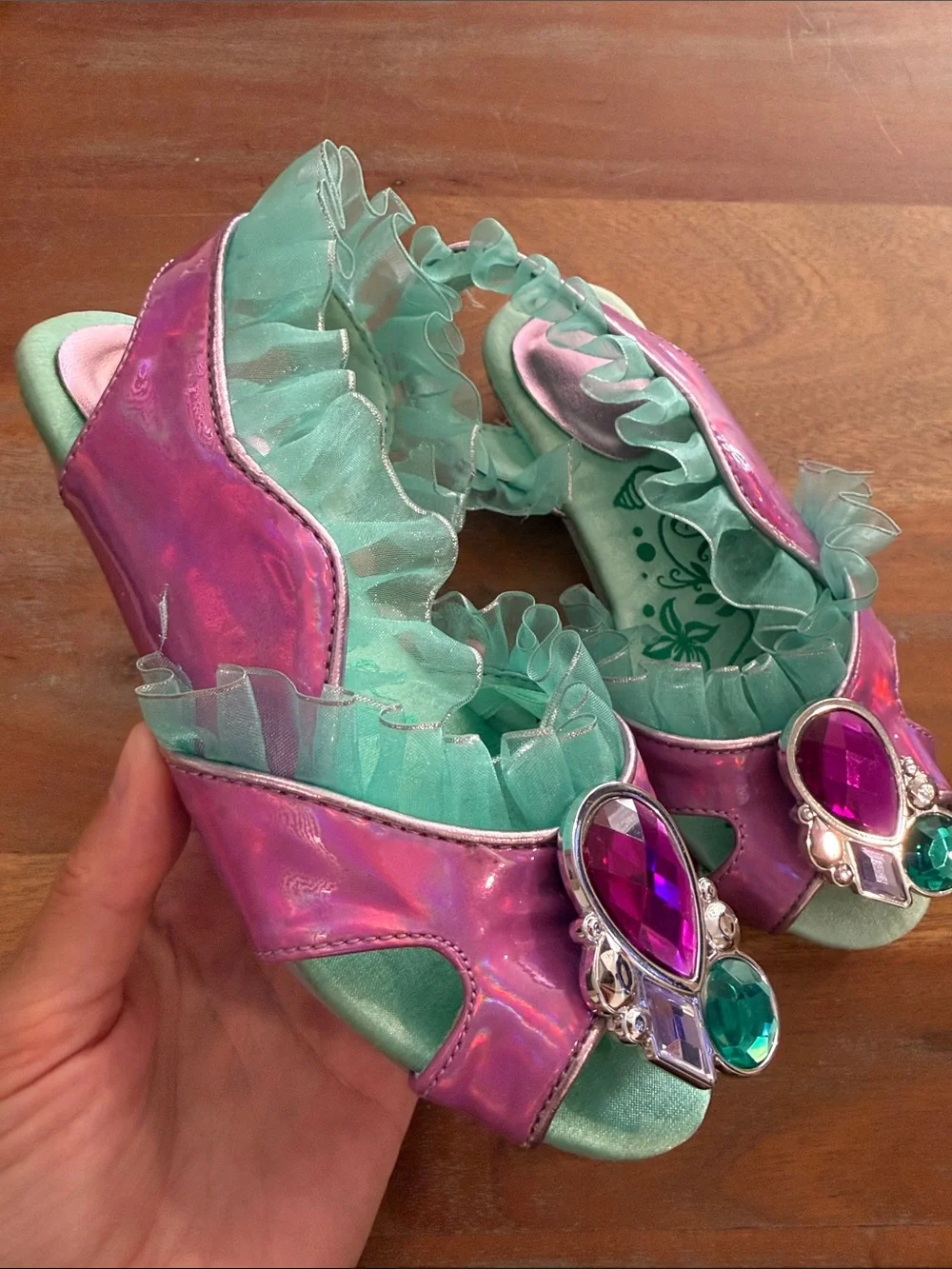Disney Store Ariel The Little Mermaid Shoes Iridescent Purple Green 11/12